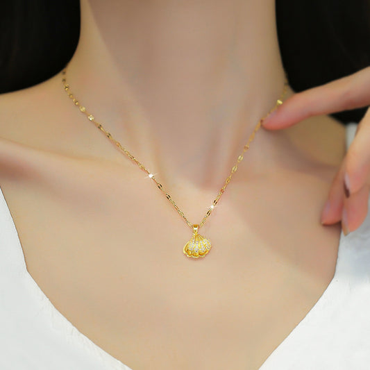 Pearl Necklace with Zircon for Women