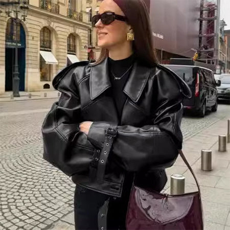 Cropped Leather Jacket