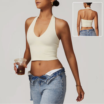 Women’s Seamless Halter Crop Top Yoga Bra