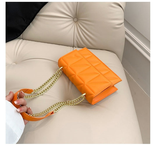 Small Square Shoulder Bag with Chain