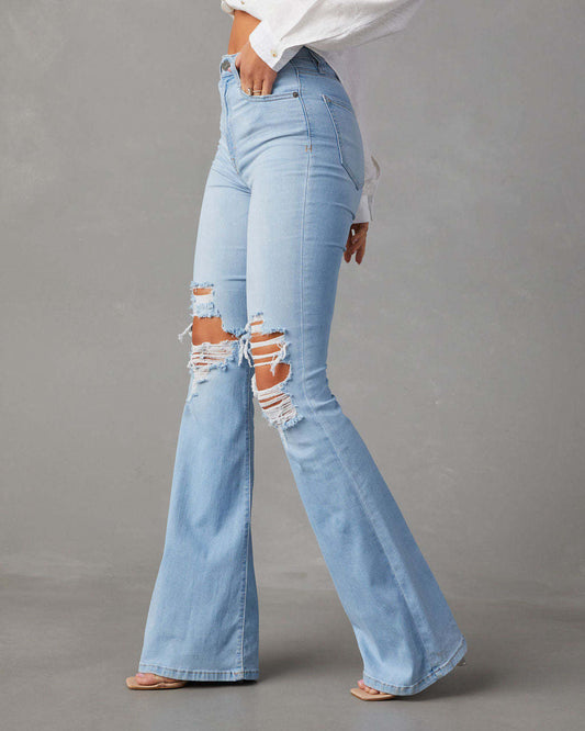Elegant High-Waist Wide-Leg Jeans