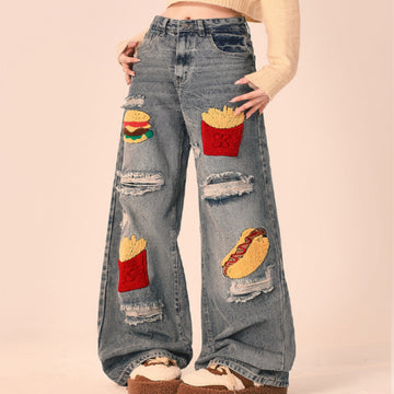 Loose ripped jeans