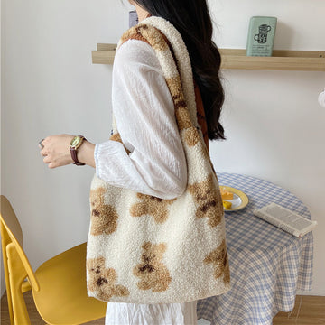 Cozy Bear Plush Shoulder Bag