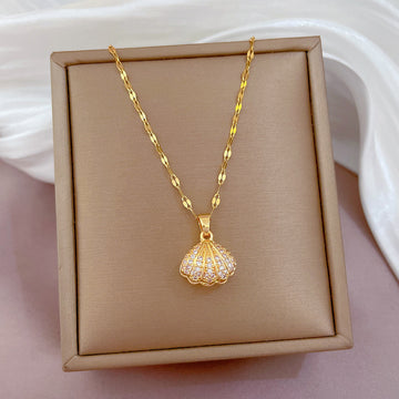 Pearl Necklace with Zircon for Women