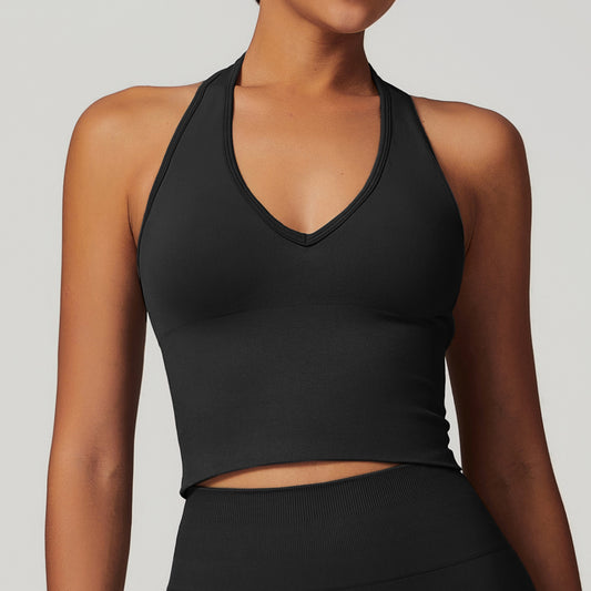 Women’s Seamless Halter Crop Top Yoga Bra