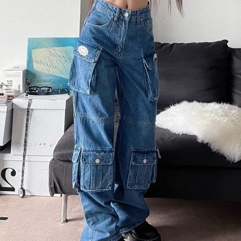 Pocket Style Retro Jeans